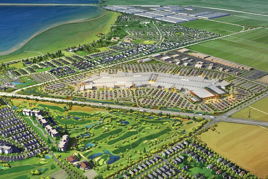 The new mall will incorporate elements of Coast Salish design and is intended to become a destination retail centre. It will open in spring 2016. Photo credit: Ivanhoe Cambridge