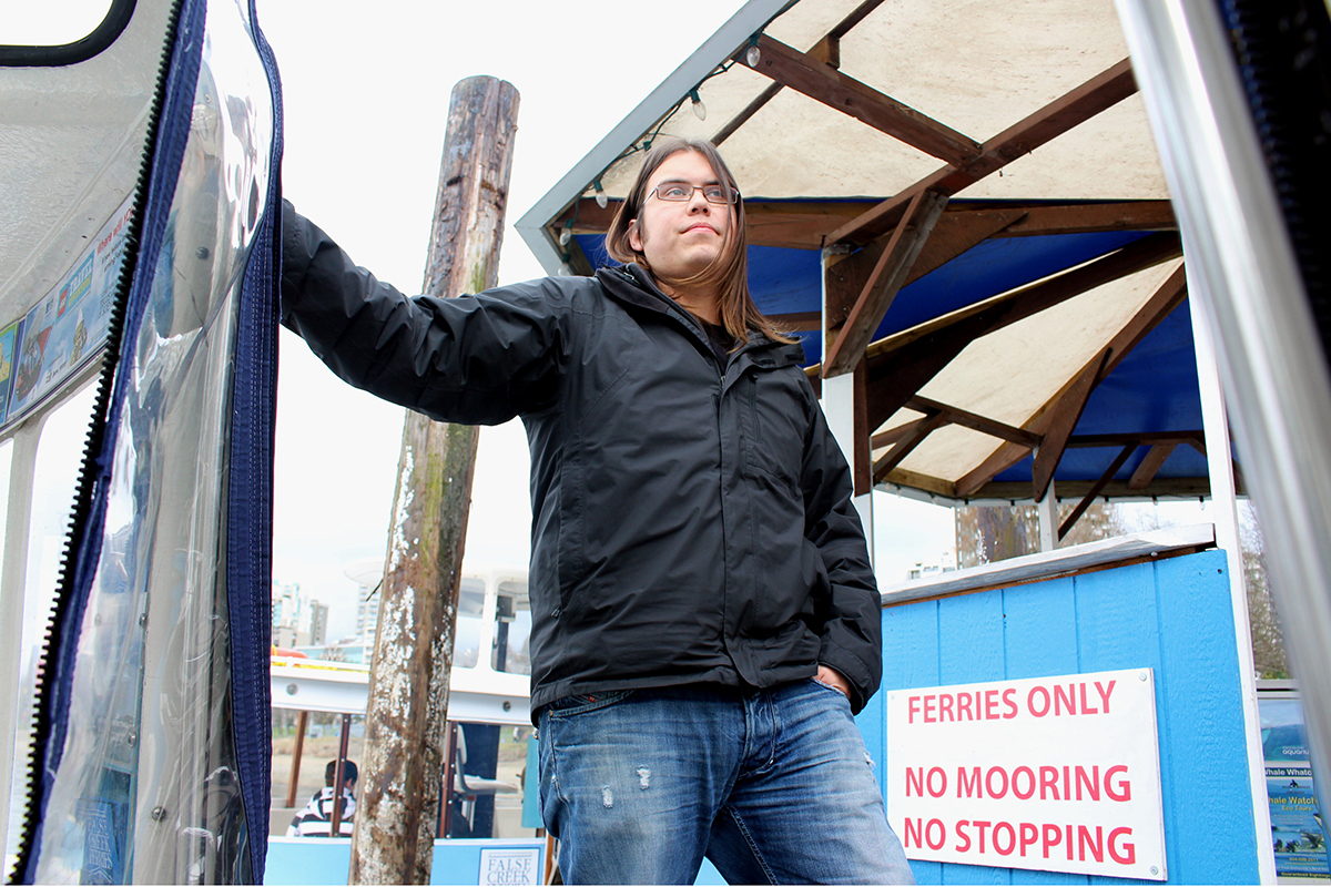It's a slow afternoon at the ferries as John Gladstone waits patiently for passengers.